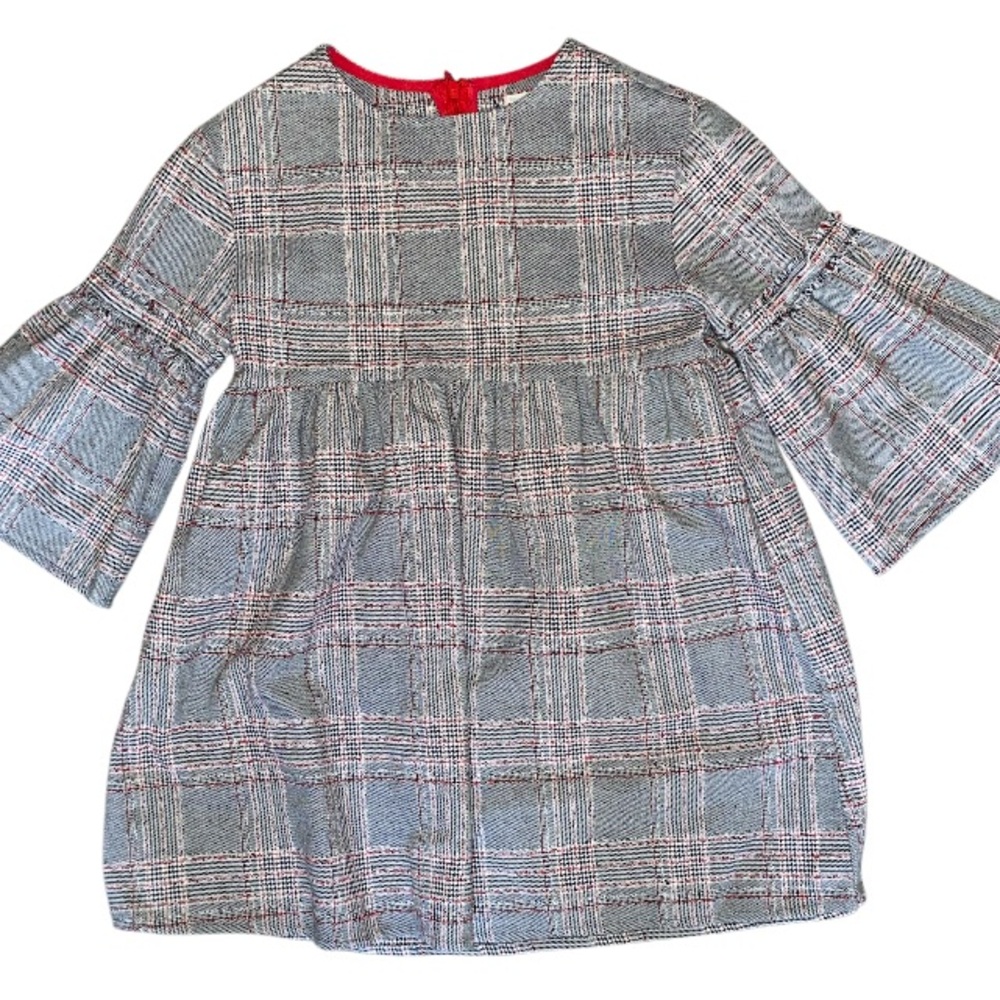 ⭐️ 3/$15 • Zara • Soft Collection • Houndstooth • Plaid • Bell Sleeve •Dress